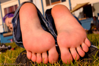 barefoot in jeans